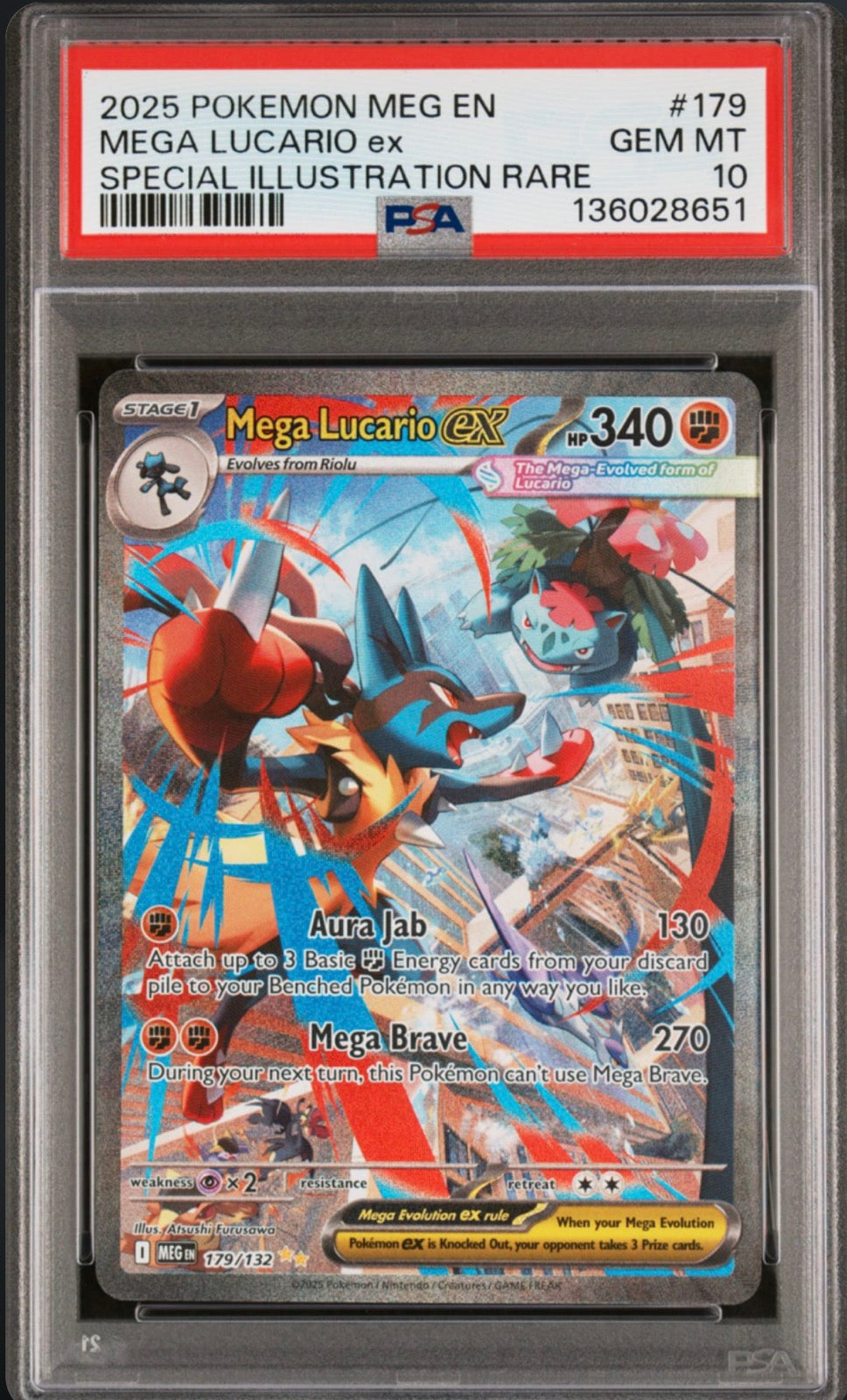 2025 POKEMON MEG EN MEGA LUCARIO ex GEM MT 10 SPECIAL ILLUSTRATION RATE